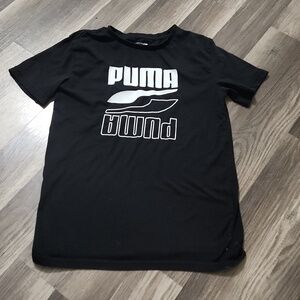 PUMA Black and White Logo  Short Sleeve T SHIRT Size 14/16